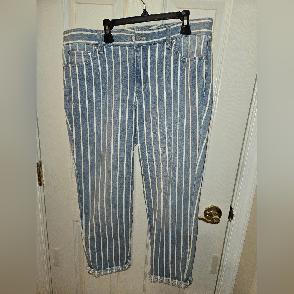 Ralph Lauren Blue and White Striped Pants